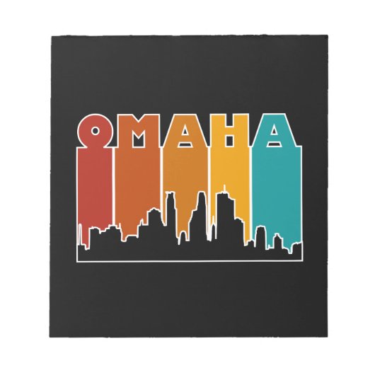 Farbenfroh Omaha Nebraska Retro Sunset Notizblock (Vorderseite)