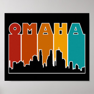 Farbenfroh Omaha Nebraska Retro Sunset Poster