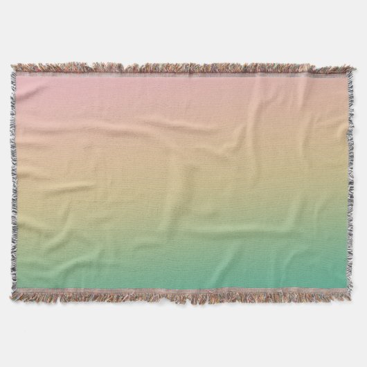 Farbenfroh Ombre Gradient Aquamarin Peach Pink Decke (Vorderseite)