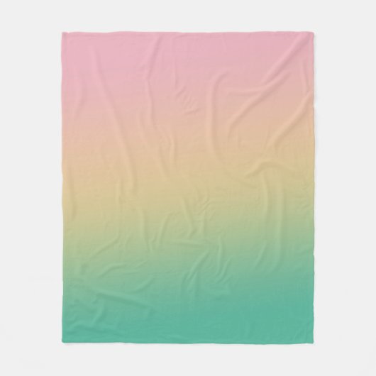 Farbenfroh Ombre Gradient Aquamarin Peach Pink Fleecedecke (Vorderseite)