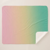 Farbenfroh Ombre Gradient Aquamarin Peach Pink Sherpadecke (Vorderseite (Horizontal))
