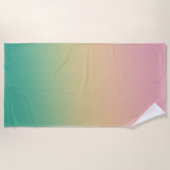 Farbenfroh Ombre Gradient Aquamarin Peach Pink Strandtuch (Vorderseite)