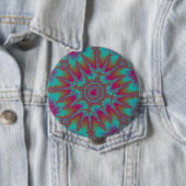 Farbenfroh, orange und Aquamarines Fraktal Button (Beispiel)