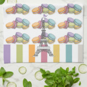 Farbenfroh Paris Macaron Eiffel Tower Monogram Handtuch (Gefaltet)
