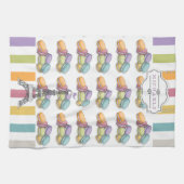 Farbenfroh Paris Macaron Eiffel Tower Monogram Handtuch (Horizontal)
