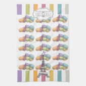 Farbenfroh Paris Macaron Eiffel Tower Monogram Handtuch (Vertikal)
