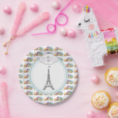 Farbenfroh Paris Macaron Eiffel Tower Monogram  Pappteller (Party)