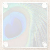 Farbenfroh Peacock Feather Eyespot Glasuntersetzer (Rückseite)