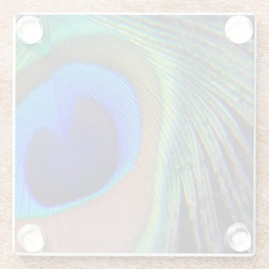 Farbenfroh Peacock Feather Eyespot Glasuntersetzer (Rückseite)