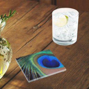 Farbenfroh Peacock Feather Eyespot Glasuntersetzer