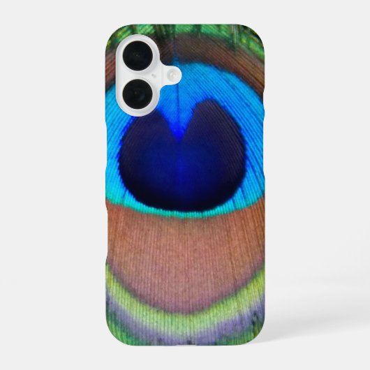 Farbenfroh Peacock Feather Eyespot iPhone 16 Hülle (Rückseite)