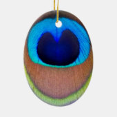 Farbenfroh Peacock Feather Eyespot Keramik Ornament (Hinten)