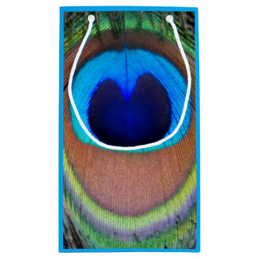 Farbenfroh Peacock Feather Eyespot Kleine Geschenktüte (Rückseite)