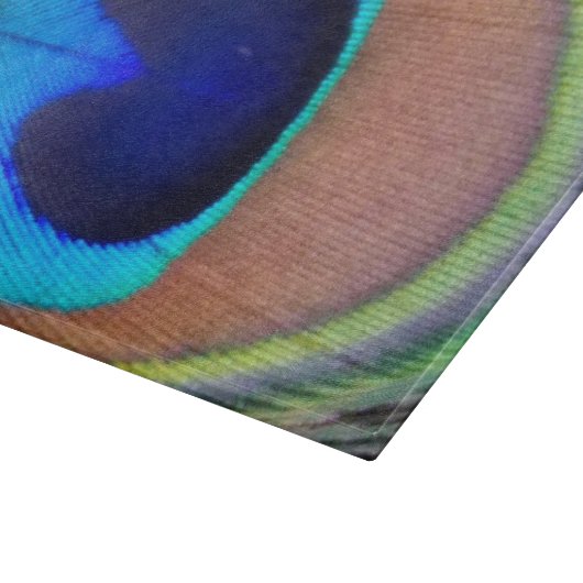 Farbenfroh Peacock Feather Eyespot Schneidebrett (Ecke)