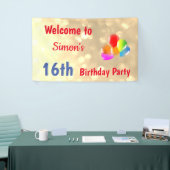 Farbenfroh Personalisiert 16. Geburtstag Banner (Messeveranstaltung)