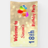 Farbenfroh Personalisiert 18. Geburtstag Banner (Vertikal)
