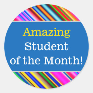 Farbenfroh "Phantastischer Schüler des Monats"! Au Runder Aufkleber