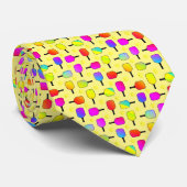 Farbenfroh, Pickleball Paddle, Gelbball Krawatte (Gerollt)