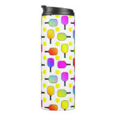 Farbenfroh, Pickleball Paddle, Gelbball Thermosbecher (Nach rechts gedreht)