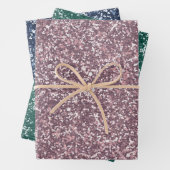 Farbenfroh, pink, blau, grün Glitzern Geschenkpapier Set (Beispiel)