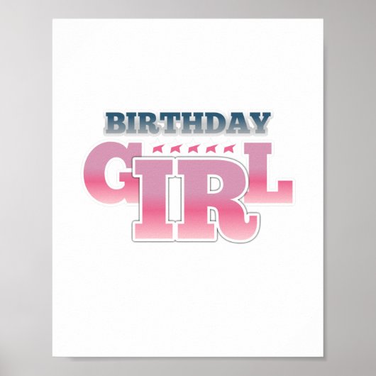 Farbenfroh pink Geburtstagsmädchen Poster (Vorne)