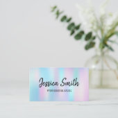 farbenfroh | Pinselstriche | Holographische Breite Visitenkarte (Stehend Vorderseite)