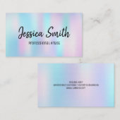 farbenfroh | Pinselstriche | Holographische Breite Visitenkarte (Vorne/Hinten)