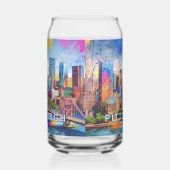 Farbenfroh Pittsburgh Skyline Dosenglas (Links)