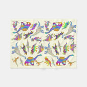 Farbenfroh Psychedelisch Prähistorischer Regenboge Fleecedecke (Vorderseite (Horizontal))