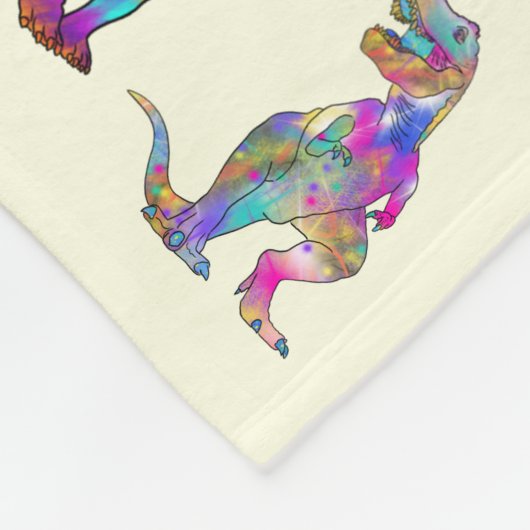 Farbenfroh Psychedelisch Prähistorischer Regenboge Fleecedecke (Ecke)