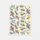 Farbenfroh Psychedelisch Prähistorischer Regenboge Fleecedecke (Vorderseite)