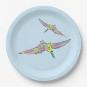 Farbenfroh Pterodactyl Funny Niedlich Dinosaurier Pappteller (Vorderseite)