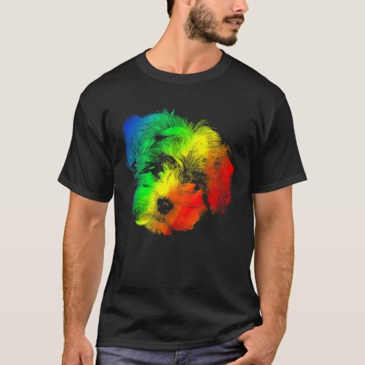 Farbenfroh Rainbow Shih Tzu T-Shirt (Vorderseite)