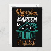 farbenfroh Ramadan Kareem Eid Mubarak Postkarte (Vorne/Hinten)