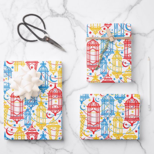 farbenfroh Ramadan Kareem Happy Eid Mubarak Lanter Geschenkpapier Set (Vorderseite)