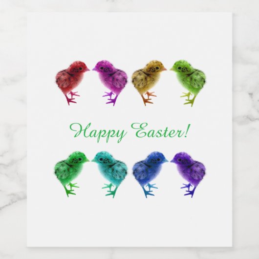 Farbenfroh, Regenbogen, Niedlich, Frühlingsstäbche Weinetikett (Einzelnes Label)