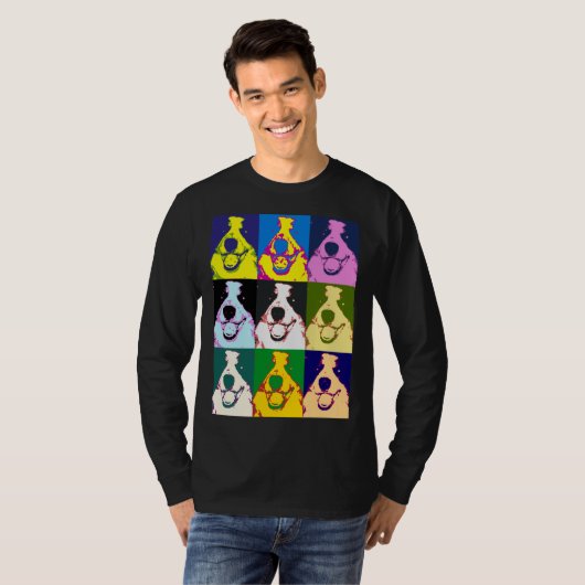 Farbenfroh Retro Border Collie Pop Long Sleeve T-Shirt (Vorne ganz)