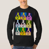 Farbenfroh Retro Border Collie Pop Long Sleeve T-Shirt (Vorderseite)