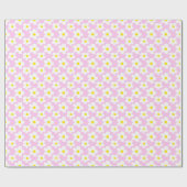 Farbenfroh Retro Daisy floral Pink Geschenkpapier (Flach)
