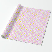 Farbenfroh Retro Daisy floral Pink Geschenkpapier (Ungerollt)