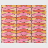 Farbenfroh Retro Harlequin Muster Pink Geschenkpapier (Flach)