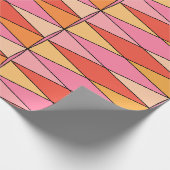 Farbenfroh Retro Harlequin Muster Pink Geschenkpapier (Ecke)