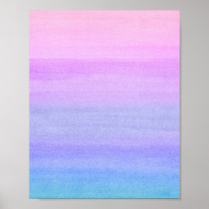 Farbenfroh rosa Lila Blaues Abstraktes Wasser Poster
