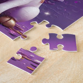 Farbenfroh rosa lila Einhorn personalisiert Puzzle (Seite)