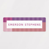 Farbenfroh rosa lila Name Etiketten (Design 1)