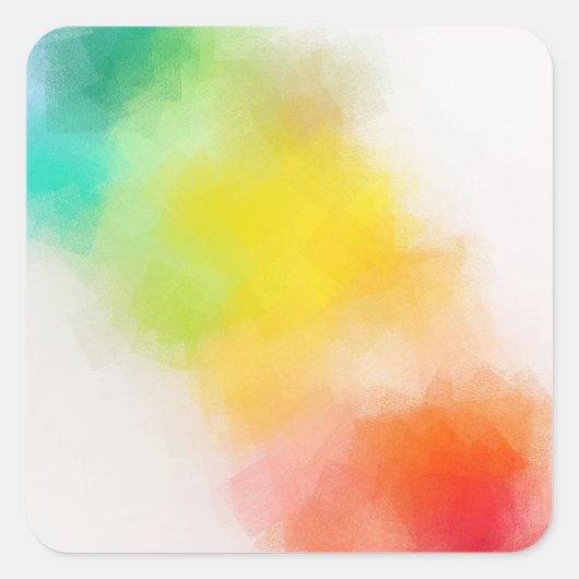 Farbenfroh rosa Rosa Gelb Orange Blau Grün Quadratischer Aufkleber (Vorderseite)