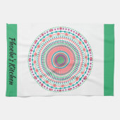 Farbenfroh Rosa und grüne Pasta Mandala Geschirrtuch (Horizontal)