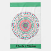 Farbenfroh Rosa und grüne Pasta Mandala Geschirrtuch (Vertikal)