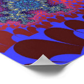 Farbenfroh rosa und hellblaues Fraktal Poster (Ecke)