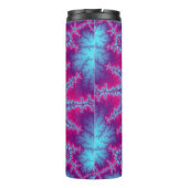 Farbenfroh rosa und hellblaues Fraktal Thermosbecher (Rückseite)